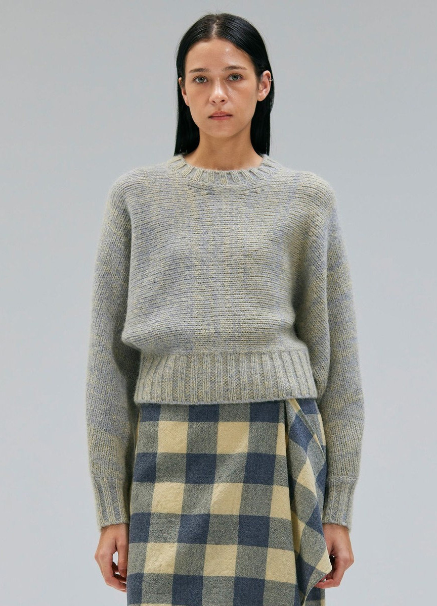 混色連袖個性針織衫